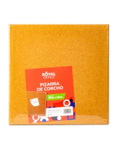 Pizarra corcho cuadrada marrón