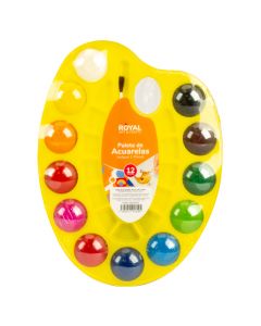 Acuarela con paleta 12 colores con pincel