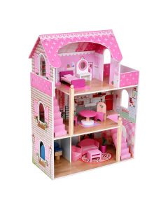 Casa madera muñecas con accesorios