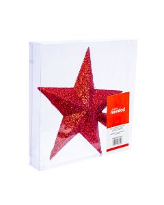 Estrella navideña escarchada 20cm rojo