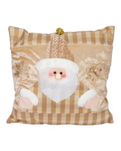 Cojín navideño Santa beige-dorado