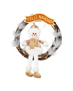 Corona navideña con peluche