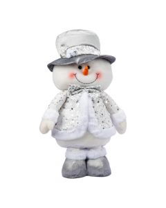 Muñeco nieve escarchado plateado