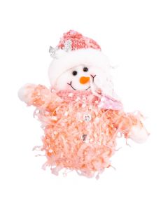 Muñeco nieve colgante rosado
