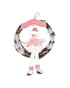 Corona muñeco nieve 42x30cm