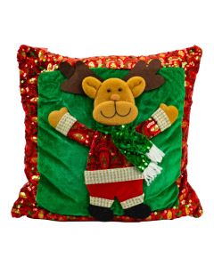Cojín figura reno navideño