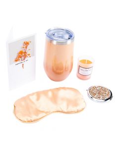 Set regalo 5pzas naranja y plateado
