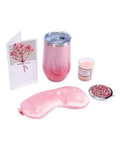 Set regalo 5pzas rosado y plateado