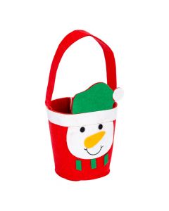 Canasta navideña muñeco nieve