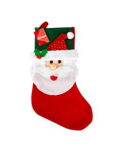 Bota navideña relieve Santa