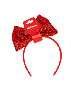 Diadema navideña con lazo
