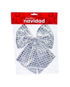 Lazo navideño plateado