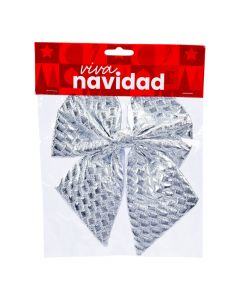 Lazo navideño plateado