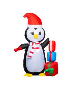 Inflable pingüino navideño