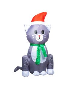 Inflable gato navideño