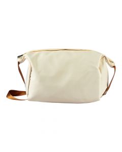 Cosmetiquera beige y marrón