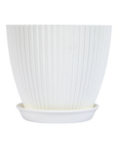 Maceta rayas blanca 15 cm