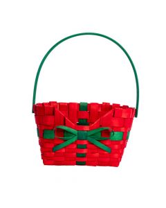 Canasta navideña con lazo