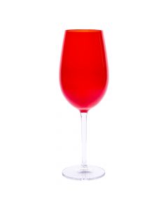 Copa vidrio 7cm transparente y rojo