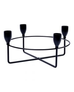 Candelabro metálico redondo 4 candelas negro