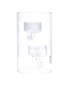 Portavela vidrio redondo transparente