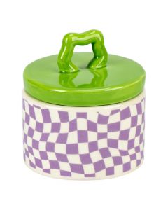 Recipiente cerámico estampado cuadros