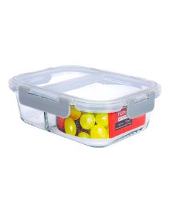 Recipiente vidrio con tapa división 980ml