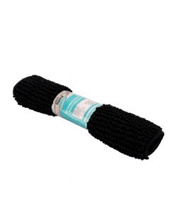 Alfombra afelpado negro baño