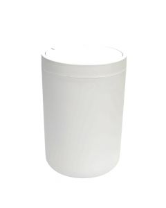 Papelero plástico con tapa blanco