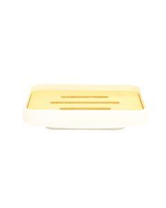 Jabonera rectangular con base bambú