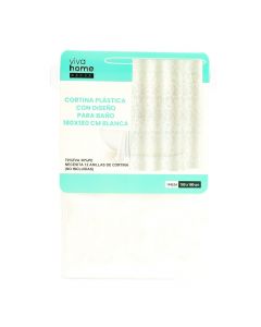Cortina para baño estampado figura blanco