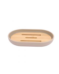 Jabonera ovalada beige bambú