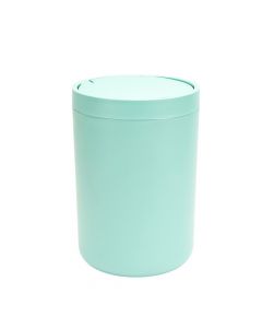Papelero plástico con tapa celeste
