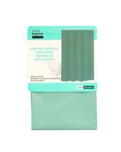 Cortina para baño celeste