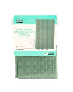 Cortina para baño estampado celeste