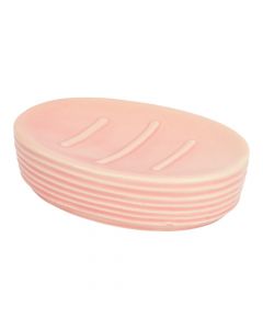 Jabonera porcelana con relieve rosado