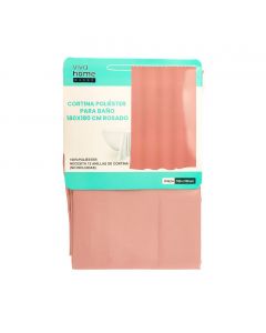 Cortina para baño tela rosado