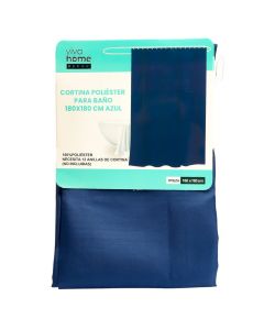 Cortina para baño tela azul