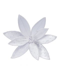 Flor artificial navideña 28cm blanco