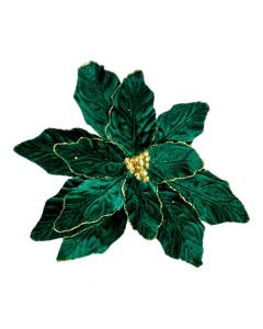 Flor artificial navideña 36cm verde esmeralda