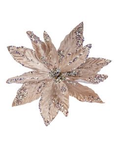 Flor artificial navideña 31cm champagne