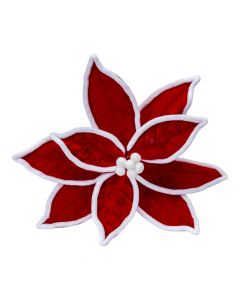 Flor artificial navideña afelpada 31cm