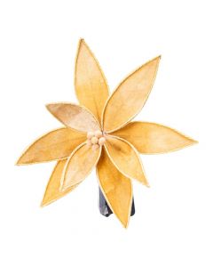 Flor artificial navideña 34cm dorado