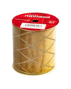 Cinta navideña 10cm dorado