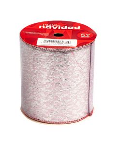 Cinta navideña 10cm lila y plateado