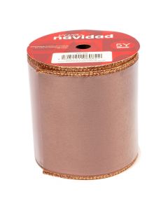 Cinta navideña 10cm rosado y bronce