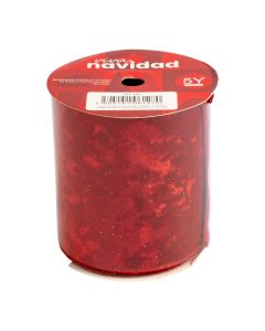 Cinta navideña 10cm rojo
