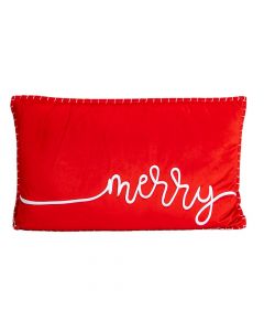 Cojín navideño estampado rojo y blanco