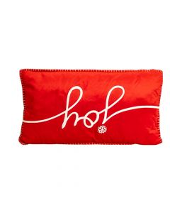 Cojín navideño estampado rojo y blanco