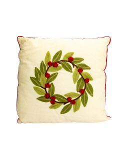Cojín navideño estampado blanco